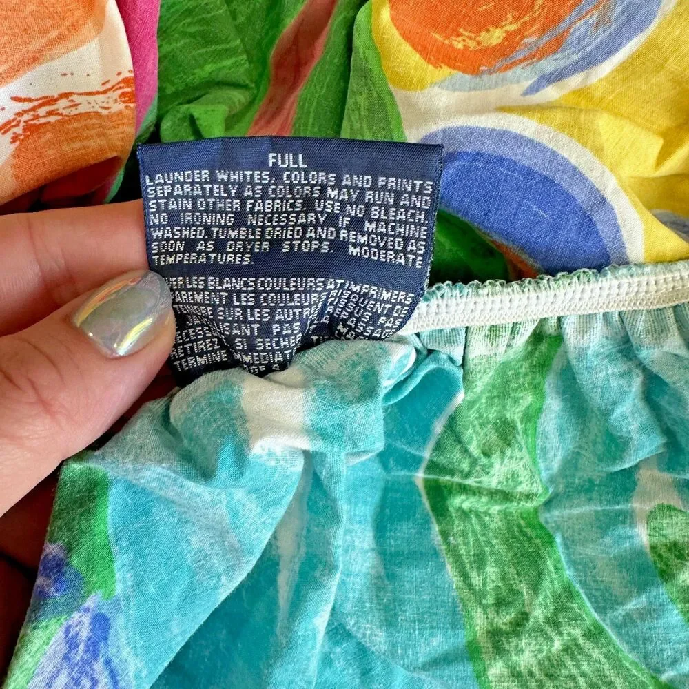 Ralph Lauren Home Collection Costa Paradiso Colorful Full Fitted Sheet Vintage